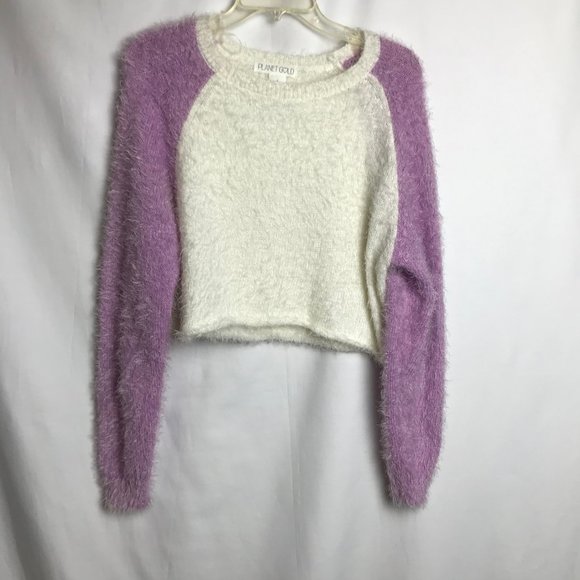 Planet Gold Women's Sweater Purple - Picture 1 of 3